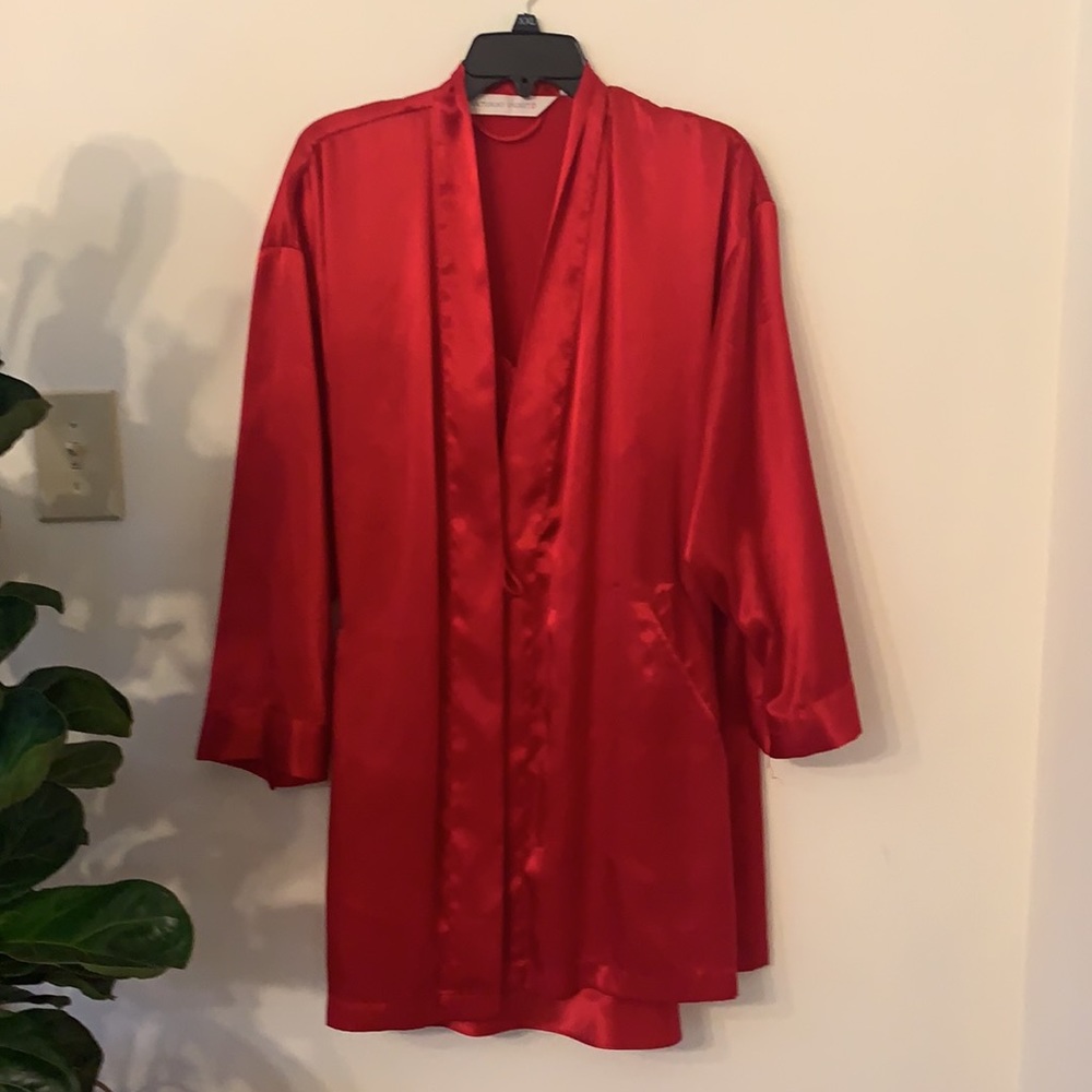 Victoria Secret Red Satin Slip Dress and Robe - Picture 5 of 8